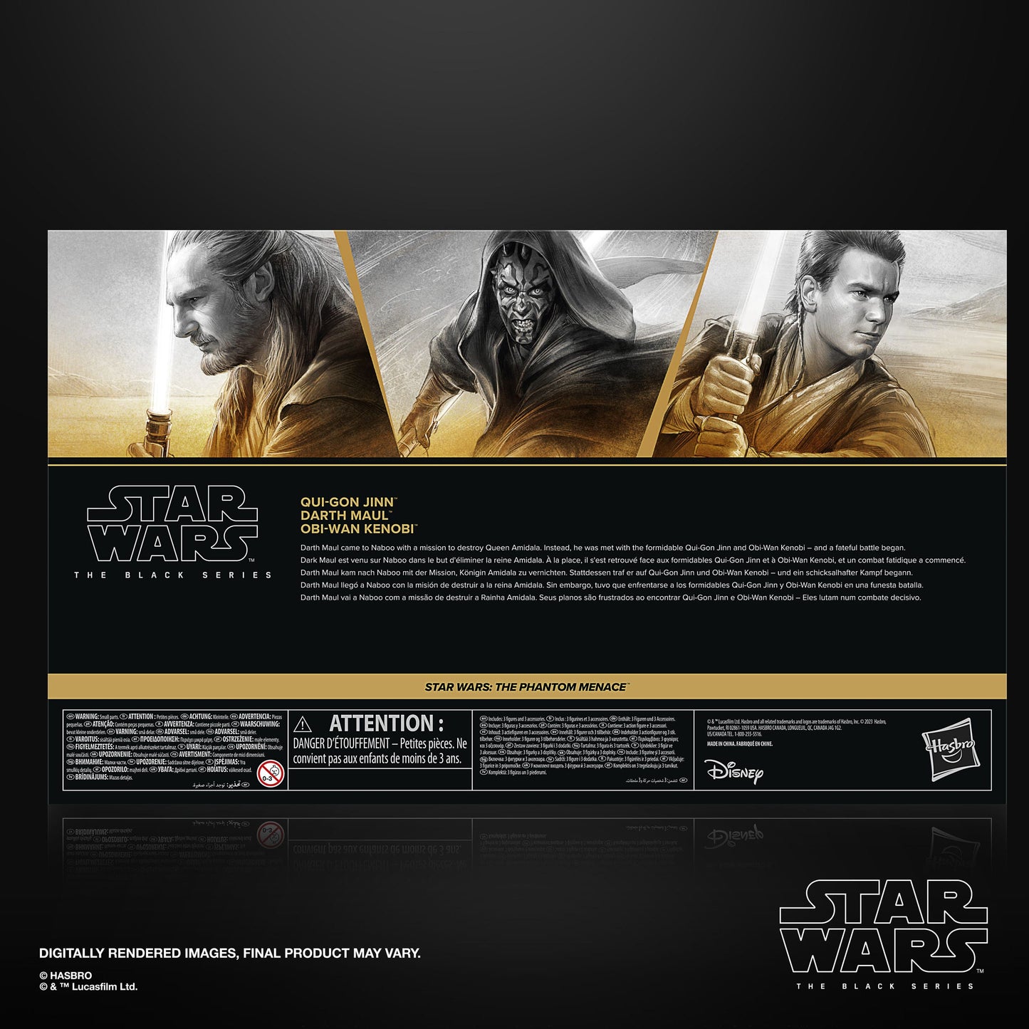 Star Wars Black Series Qui-Gon Jinn, Obi Wan, Darth Maul