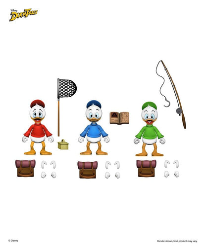 DuckTales Ultimate Actionfiguren 3er-Pack Huey, Dewey, and Louie 18 cm, Tick Trick und Track, NECA, EAN: 0634482087619
